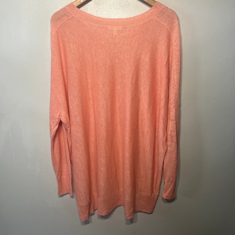 Eileen Fisher Sweater Tunic Peach Linen Spring Thin Knit Beachy Coastal XL - Picture 4 of 7